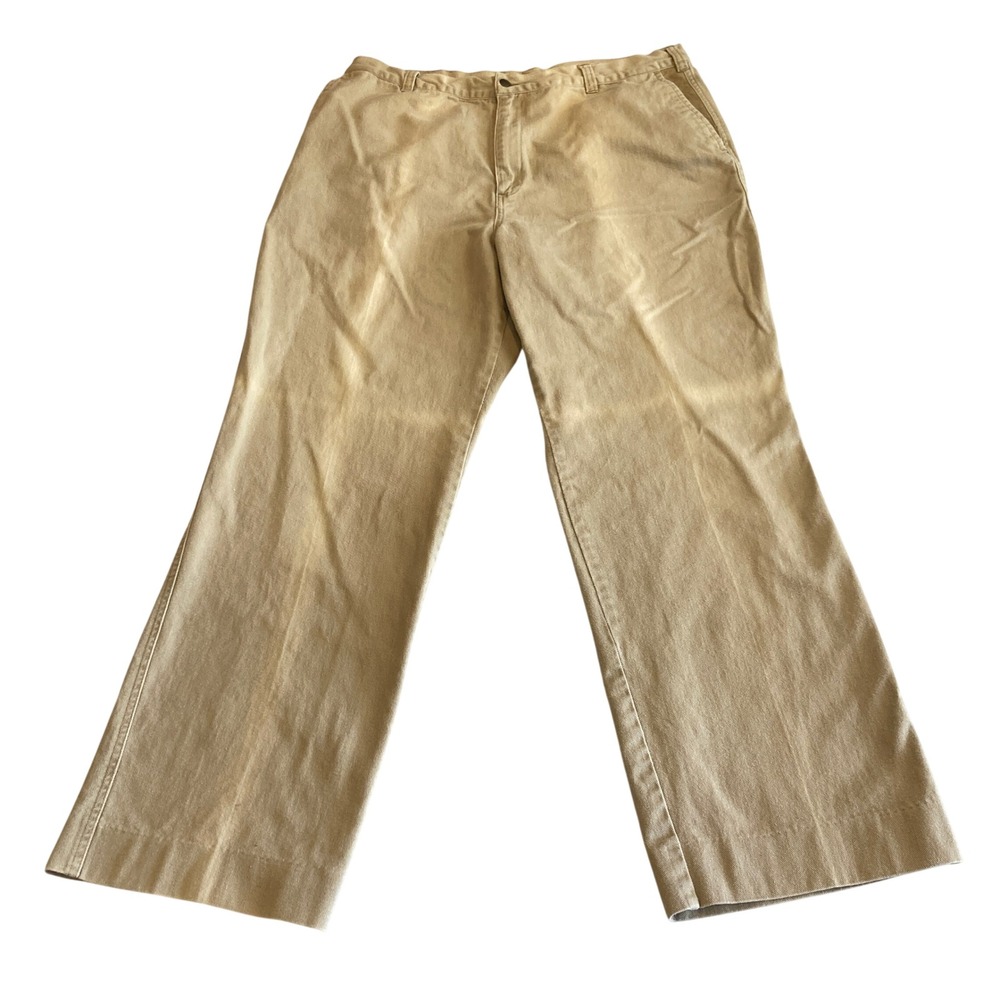 Vintage Orvis Mens Chinos 38 (Fit 33x30) Tan Cotton Faded Sun Bleached Hong Kong